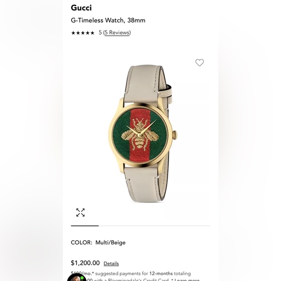 Gucci

Women's Swiss G-Timeless White Leather Strap Watch 38mm - Picture 5 of 5